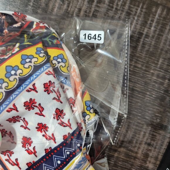 EST. 1946 Womens L Boho Patchwork Blouse Multicolor Bell Sleeve Festival Top - Picture 10 of 10